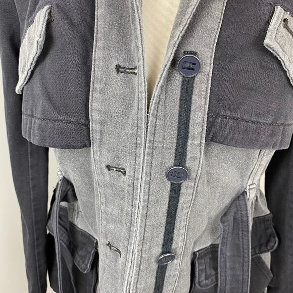 Anthropologie Hei Hei Ruffle Anorak Colorblock Ruffle Back Jacket XSP Steampunk - Picture 7 of 12